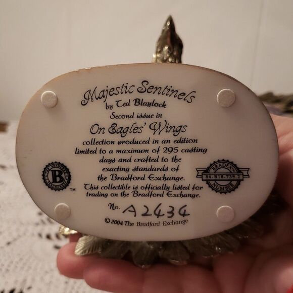 Bradford Exchange "Majestic Sentinels" from On Eagle's Wings Collection Statue - Picture 8 of 8